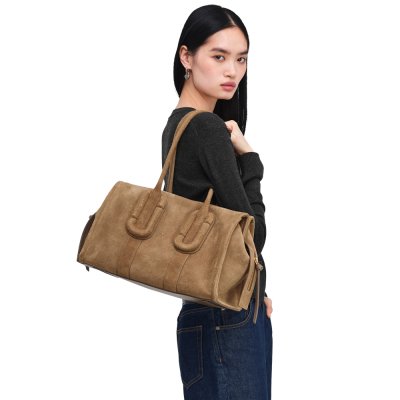 THE BABE CITY TOTE IN FELTED SUEDE